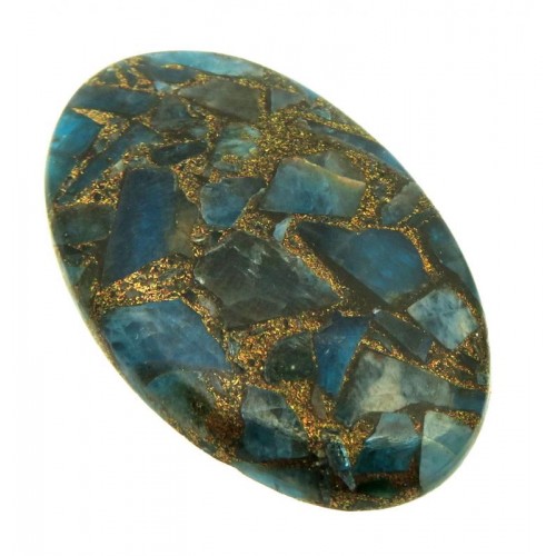Oval 41x24mm Mohave Neon Apatite Cabochon 03