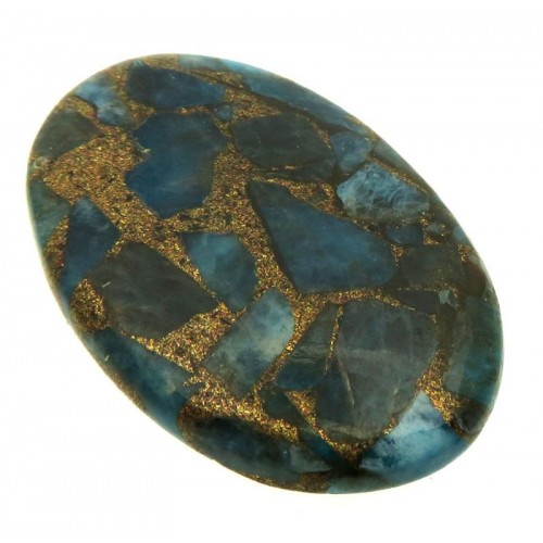 Oval 42x27mm Mohave Neon Apatite Cabochon 08