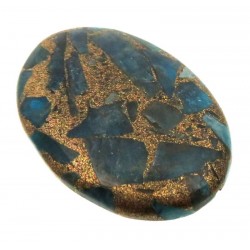 Oval 37x25mm Mohave Neon Apatite Cabochon 12