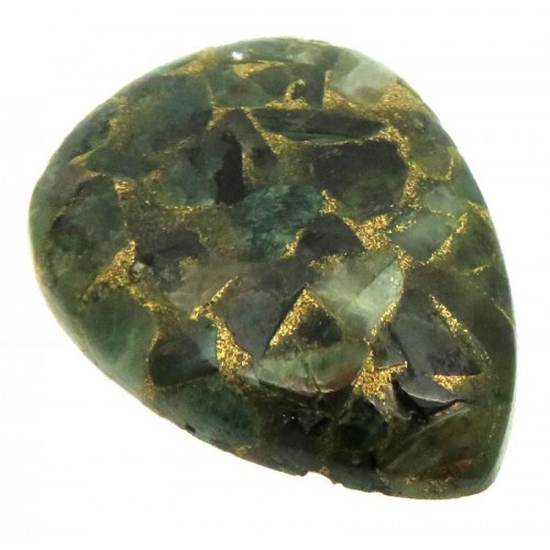 Teardrop 32x24mm Mohave Emerald Cabochon 07