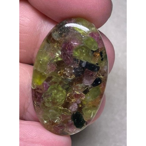 Oval 35x21mm Mohave Tourmaline Cabochon 14