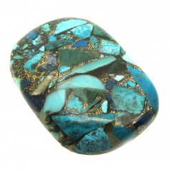 Rectangle 33x23mm Mohave Turquoise with Shattuckite Cabochon 01