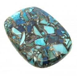 Rectangle 41x28mm Mohave Turquoise with Shattuckite Cabochon 04