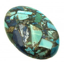 Oval 42x27mm Mohave Turquoise with Shattuckite Cabochon 10