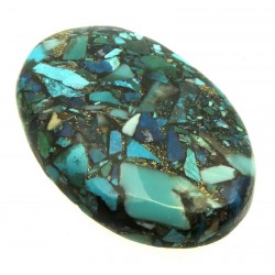 Oval 38x25mm Mohave Turquoise with Shattuckite Cabochon 15