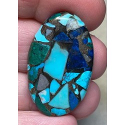 Oval 35x22mm Mohave Turquoise with Shattuckite Cabochon 17