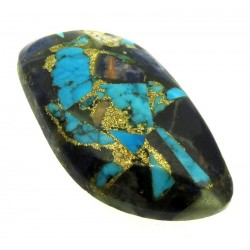 Freeform 37x19mm Mohave Turquoise with Sodalite Cabochon 04