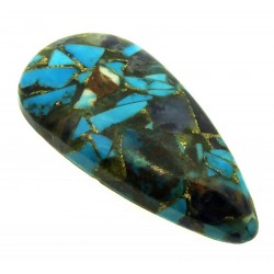 Teardrop 35x17mm Mohave Turquoise with Sodalite Cabochon 06