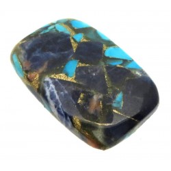 Rectangle 29x19mm Mohave Turquoise with Sodalite Cabochon 07