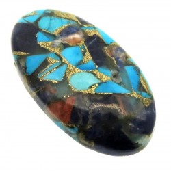 Oval 34x18mm Mohave Turquoise with Sodalite Cabochon 09