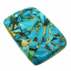 Rectangle 33x22mm Mohave Turquoise Cabochon 01