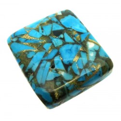 Rectangle 28x24mm Mohave Turquoise Cabochon 03