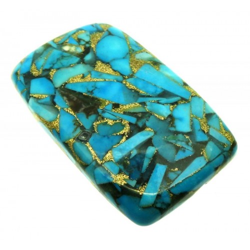 Rectangle 37x24mm Mohave Turquoise Cabochon 11