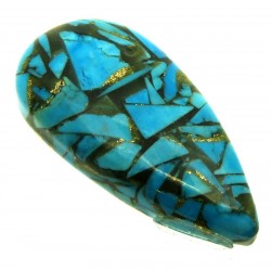 Teardrop 36x18mm Mohave Turquoise Cabochon 12