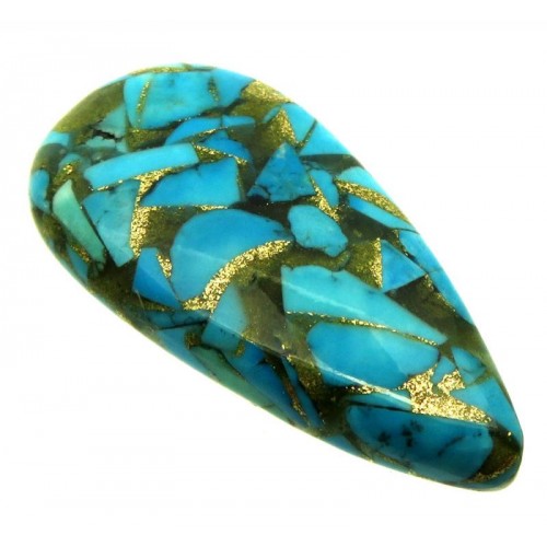 Teardrop 40x20mm Mohave Turquoise Cabochon 16
