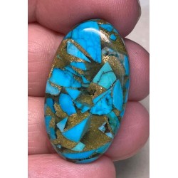 Oval 34x19mm Mohave Turquoise Cabochon 02