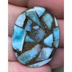 Oval 31x24mm Mohave Larimar Cabochon 19