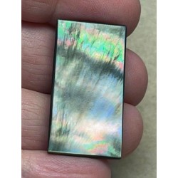 Rectangle 34x17mm Black Mother of Pearl Cabochon 05