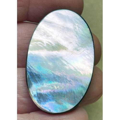 Oval 42x25mm Black Mother of Pearl Cabochon 06