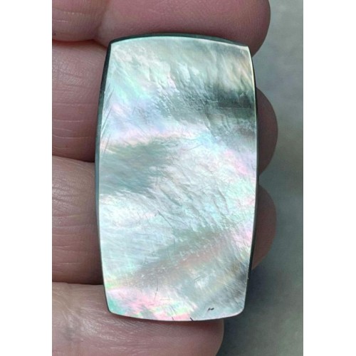 Freeform 38x20mm Black Mother of Pearl Cabochon 33