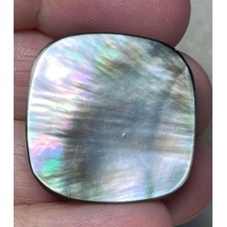 Freeform 26x26mm Black Mother of Pearl Cabochon 40