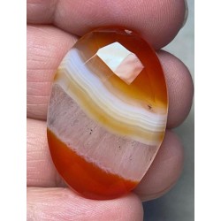 Oval 32x22mm Faceted Banded Onyx Cabochon 12