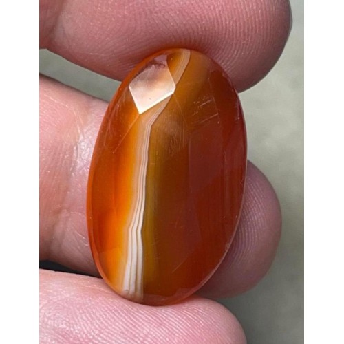 Oval 26x15mm Faceted Banded Onyx Cabochon 14
