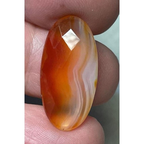 Oval 26x13mm Faceted Banded Onyx Cabochon 16