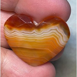 Heart 22x29mm Faceted Banded Onyx Cabochon 17