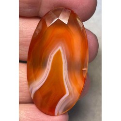 Oval 45x25mm Faceted Banded Onyx Cabochon 18
