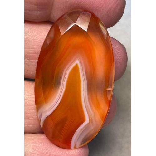 Oval 45x25mm Faceted Banded Onyx Cabochon 18