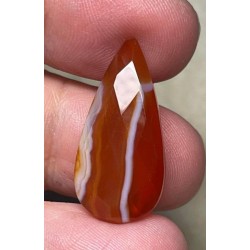 Teardrop 27x13mm Faceted Banded Onyx Cabochon 19