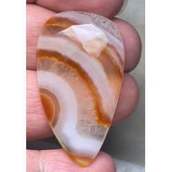 Teardrop 41x23mm Faceted Banded Onyx Cabochon 25