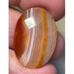 Oval 29x21mm Faceted Banded Onyx Cabochon 27