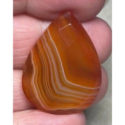 Teardrop 30x23mm Faceted Banded Onyx Cabochon 30