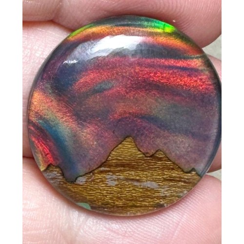 Round 25x25mm Aurora Opal Scene Cabochon 01