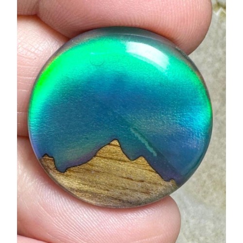 Round 26x26mm Aurora Opal Scene Cabochon 10