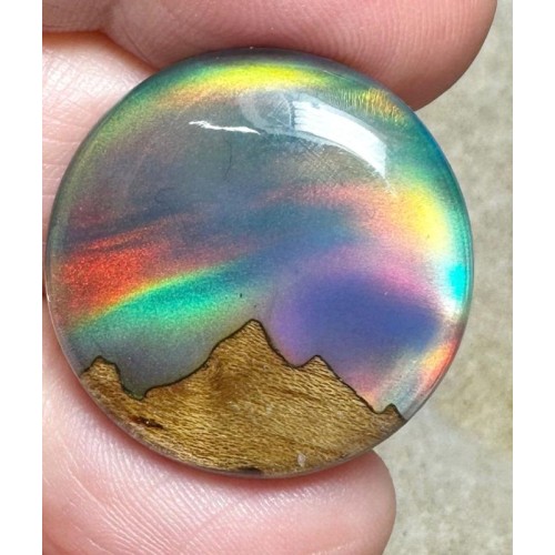 Round 26x26mm Aurora Opal Scene Cabochon 13