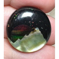 Round 22x22mm Aurora Opal Scene Cabochon 14