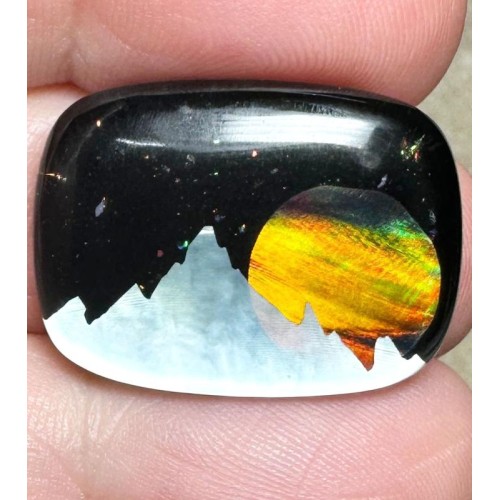 Rectangle 18x24mm Aurora Opal Scene Cabochon 18