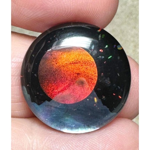 Round 22x22mm Aurora Opal Scene Cabochon 21