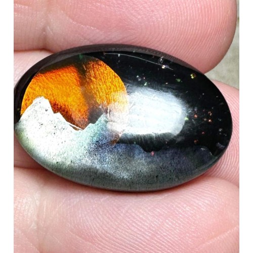 Oval 17x25mm Aurora Opal Scene Cabochon 22