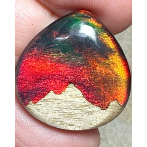 Teardrop 25x25mm Aurora Opal Scene Cabochon 23