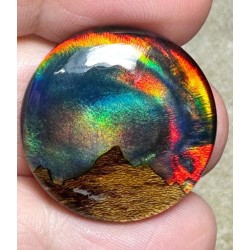 Round 25x25mm Aurora Opal Scene Cabochon 25