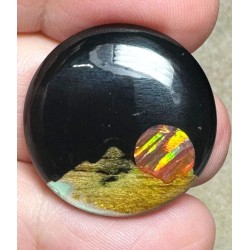 Round 25x25mm Aurora Opal Scene Cabochon 27