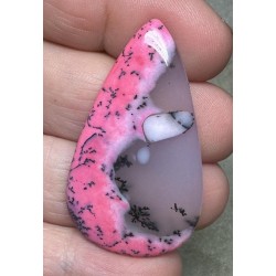 Teardrop 44x26mm Pink Coloured Dendritic Opal Cabochon 56