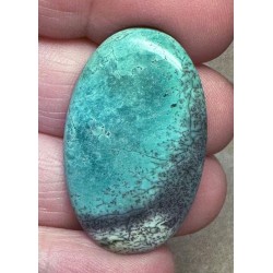 Oval 37x22mm Green Coloured Dendritic Opal Cabochon 61