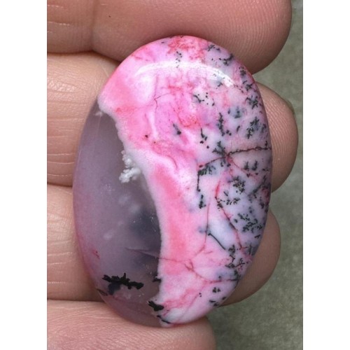 Oval 35x23mm Pink Coloured Dendritic Opal Cabochon 62