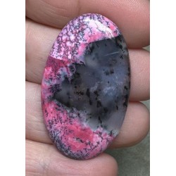 Oval 44x26mm Pink Coloured Dendritic Opal Cabochon 64