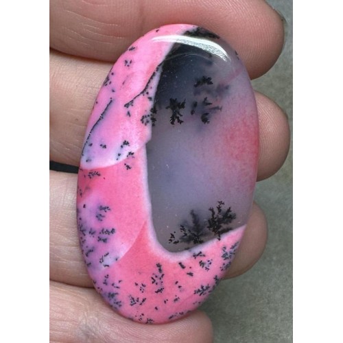 Oval 51x29mm Pink Coloured Dendritic Opal Cabochon 65